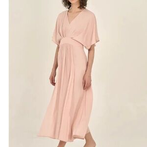 ASOS Blush Nude Batwing Sleeve Midi Dress
